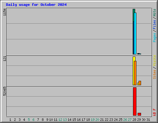 Daily usage for October 2024