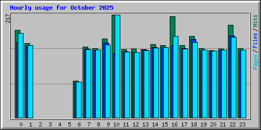 Hourly usage for October 2025